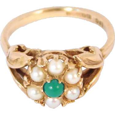 Fantastic 14K Seed Pearl Turquoise Ring