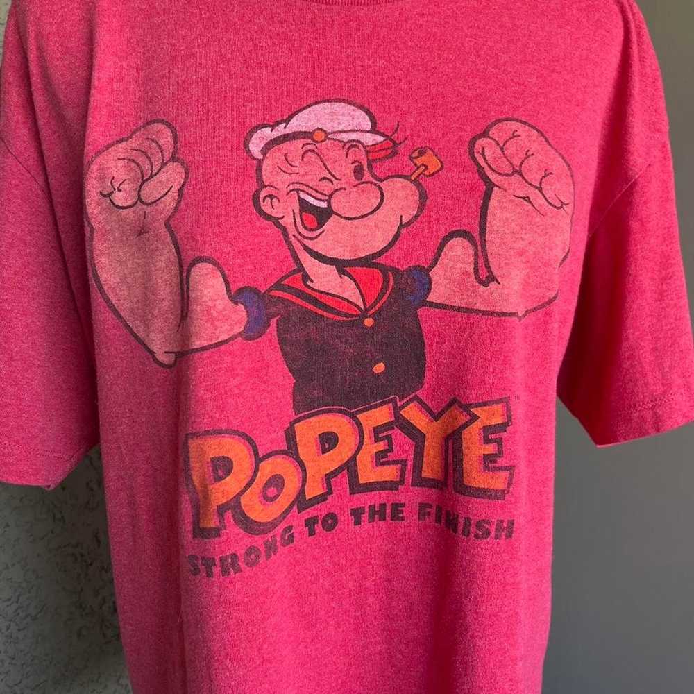 VTG 80S POPEYE THE SAILOR MAN RED T-SHIRT - image 3