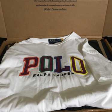 Polo Ralph Lauren Burgundy Spellout T Shirt  Size 