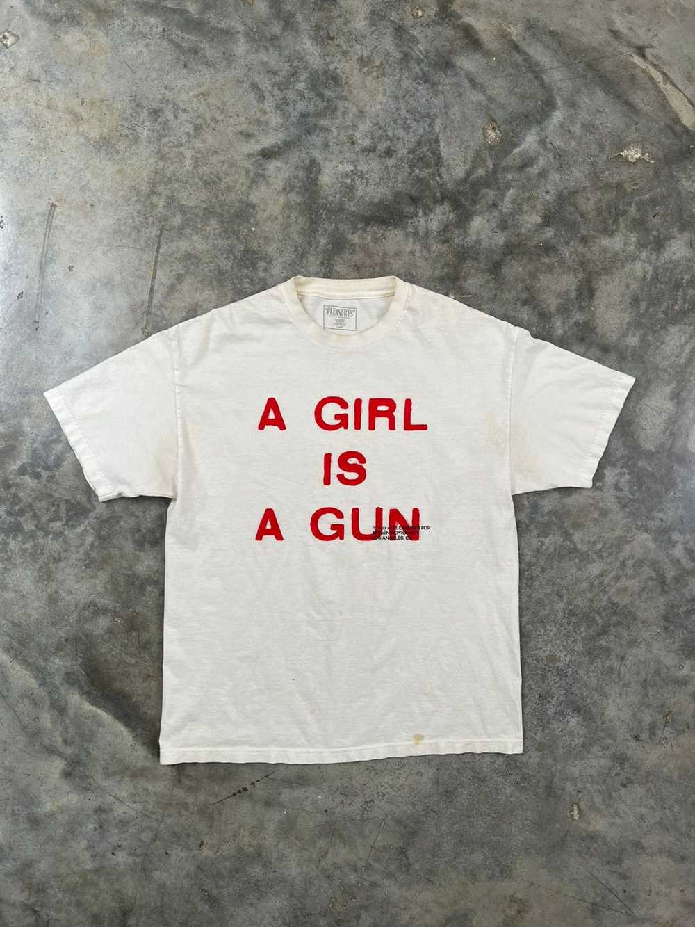 Pleasures Pleasures " A Girl Is A Gun " White + R… - image 1