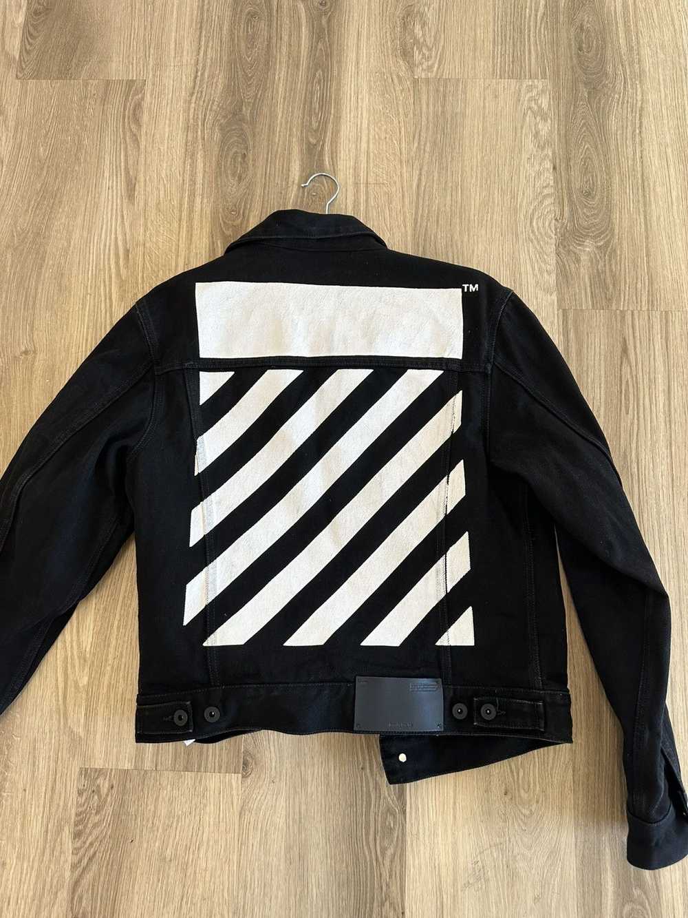 Off-White OFF-WHITE Black Diag Tab Denim Jacket - image 2