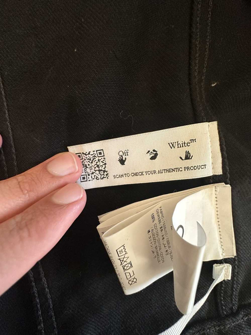 Off-White OFF-WHITE Black Diag Tab Denim Jacket - image 8
