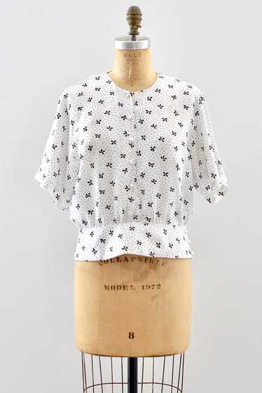 Vintage Bow Print Top