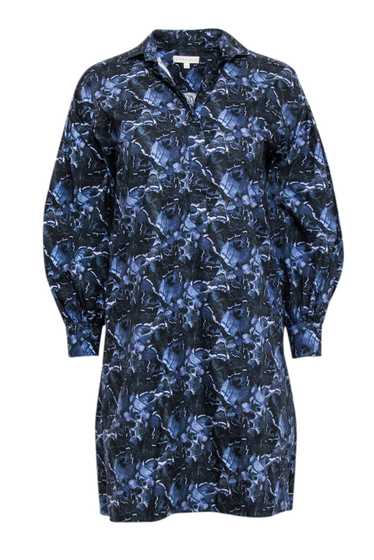 Ann Mashburn - Navy & Blue Abstract Print Shirt Dr