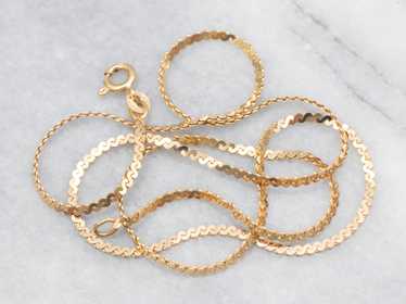 Yellow Gold Serpentine Chain with Spring Ring Clas