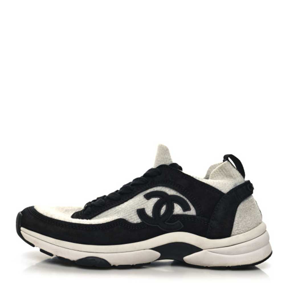 CHANEL Fabric Suede Calfskin CC Sneakers 39 Grey … - image 1