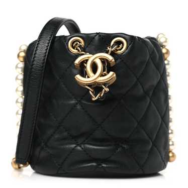 CHANEL Calfskin Quilted Pearl Mini About Pearls D… - image 1