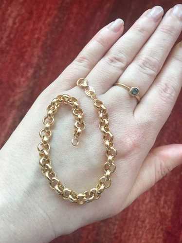 Italian Gold 14k chunky chain link bracelet gold…