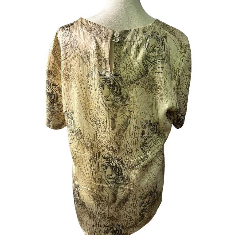 Escada Margaretha Ley Vintage Silk Tiger Blouse S… - image 2