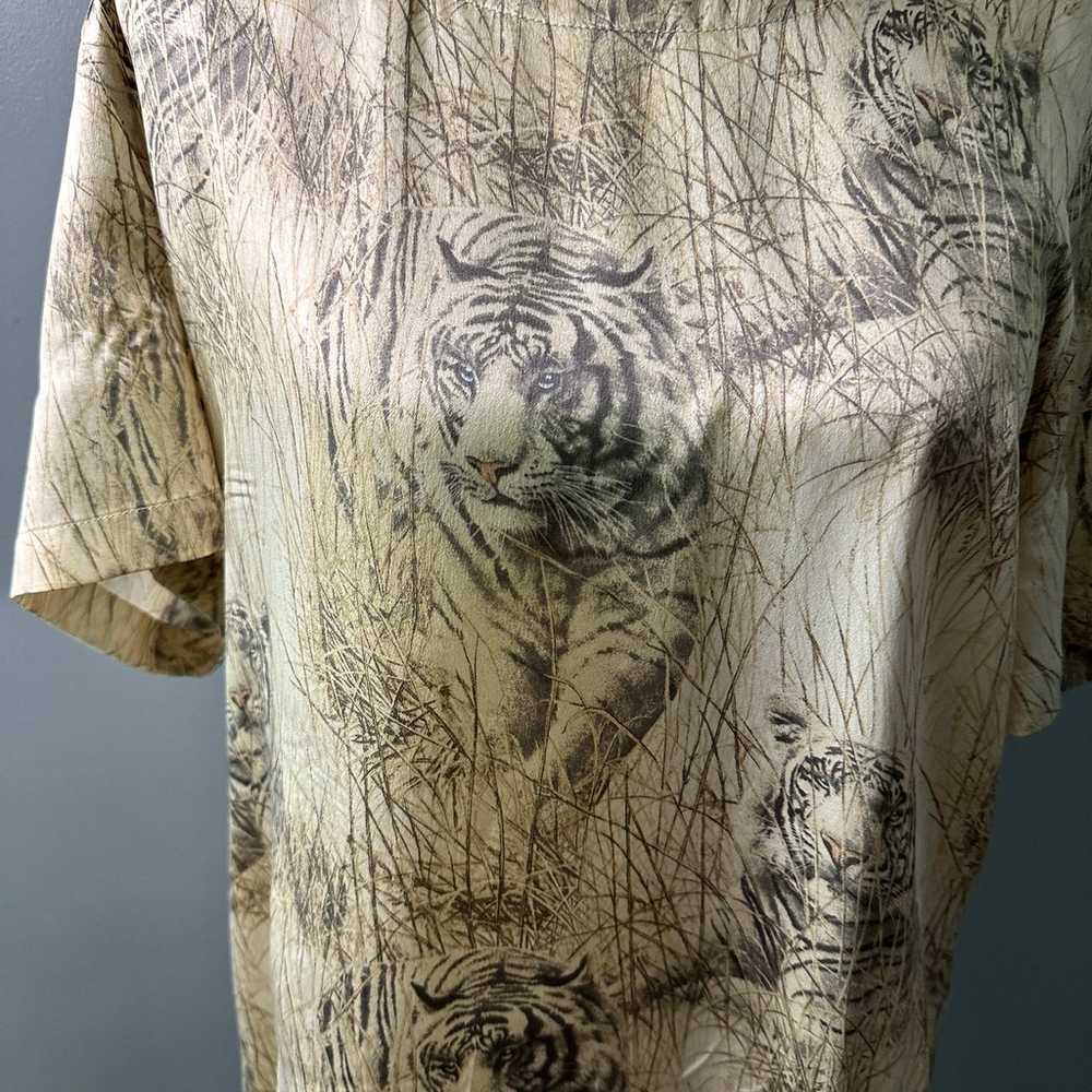 Escada Margaretha Ley Vintage Silk Tiger Blouse S… - image 3