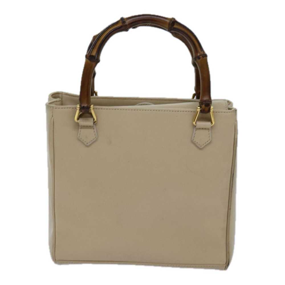 Gucci GUCCI Bamboo Hand Bag Leather 2way Beige 00… - image 3