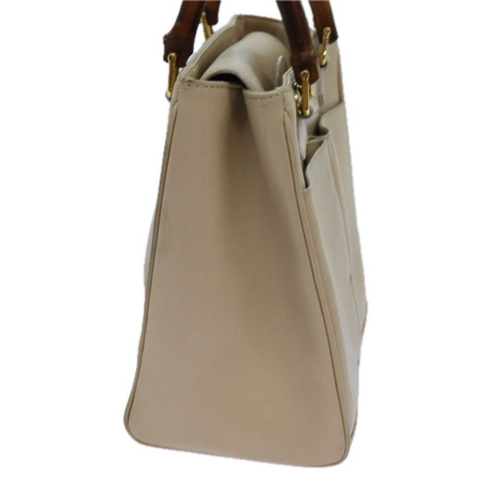 Gucci GUCCI Bamboo Hand Bag Leather 2way Beige 00… - image 5