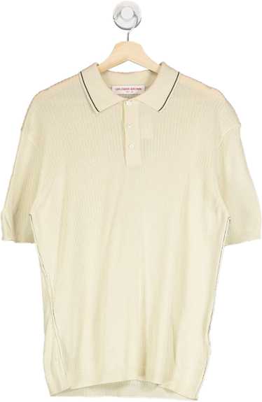 Orlebar Brown Beige Maranon Striped Cotton Polo Sh