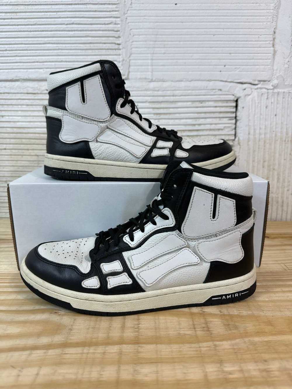 Amiri Amiri Bone Black White High Top Sneaker Sz 9 - image 1