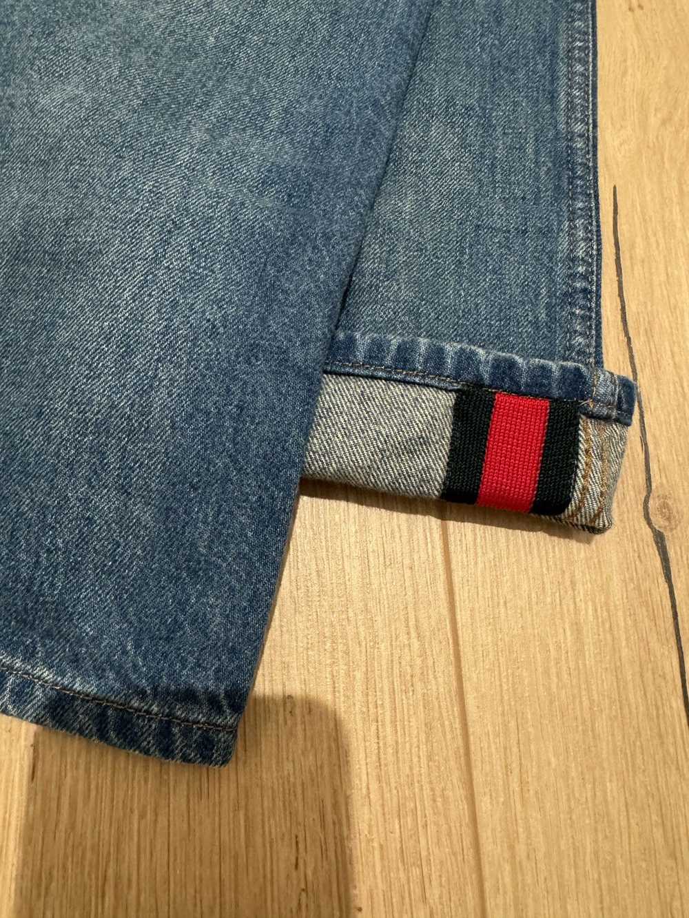 Gucci Gucci Light-wash Web Detail Denim Jeans - image 3