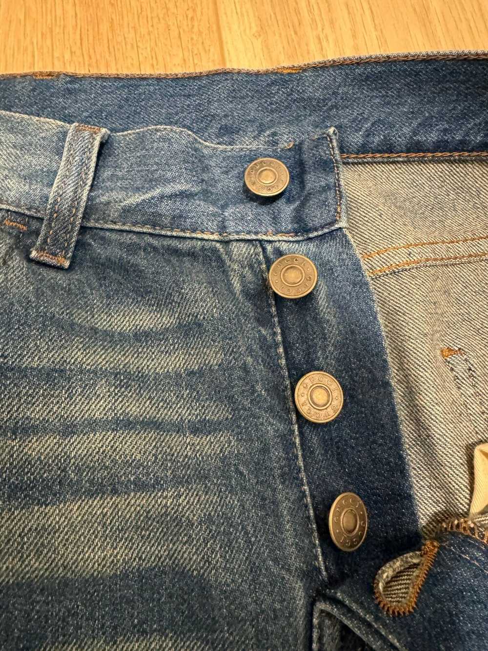 Gucci Gucci Light-wash Web Detail Denim Jeans - image 4