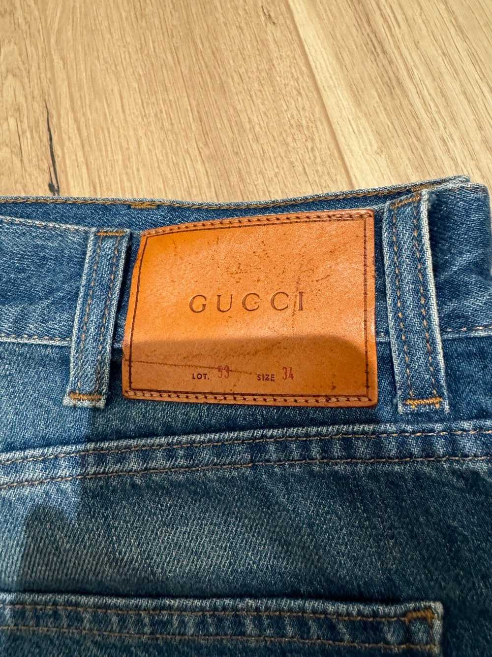 Gucci Gucci Light-wash Web Detail Denim Jeans - image 5