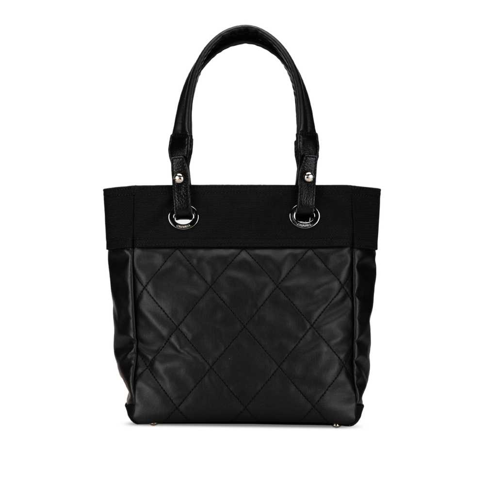 Black Chanel Paris Biarritz PM Tote - image 3