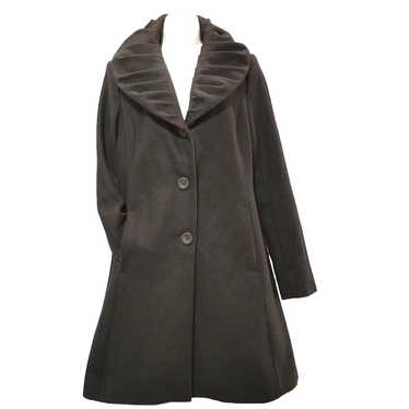 T Tahari Black Abigail Wool-Blend Coat