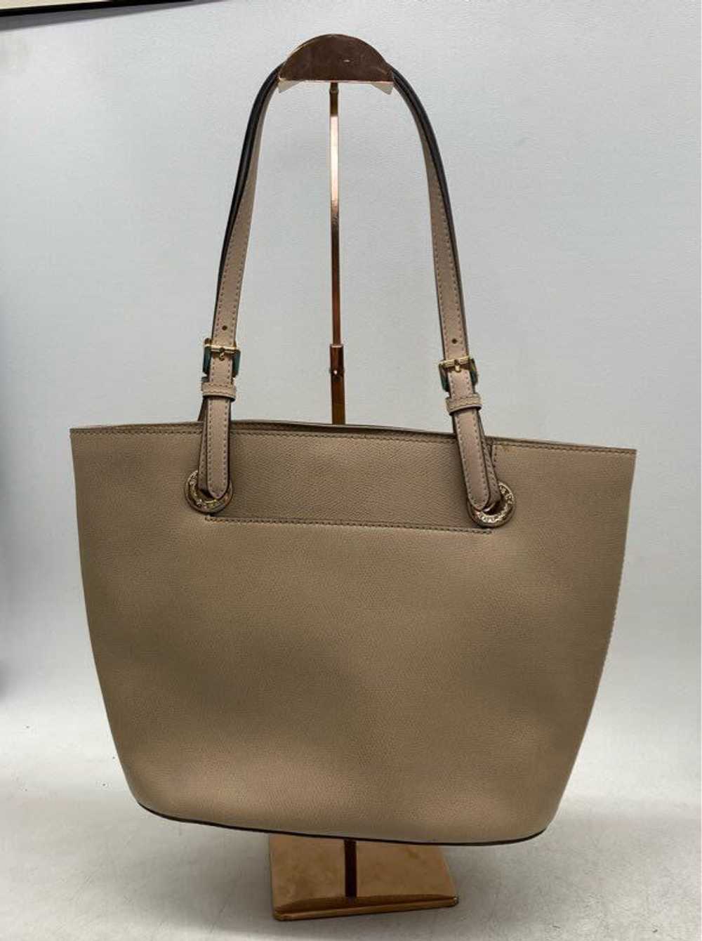 Michael Kors Beige textured Leather Tote Bag W/ G… - image 2