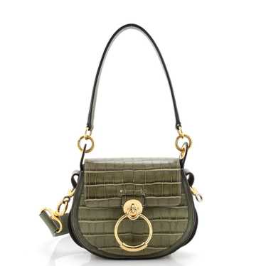 CHLOE Tess Bag Crocodile Embossed Leather Small