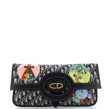 Christian Dior Tarot Fold Over Clutch Embroidered 