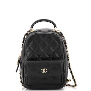CHANEL Classic CC Chain Pocket Backpack Quilted Ca