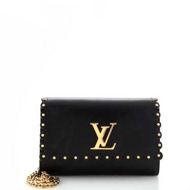 Louis Vuitton Chain Louise Clutch Studded Leather 