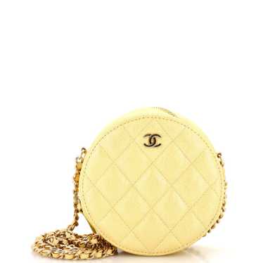 CHANEL Round Clutch with Chain Quilted Iridescent 