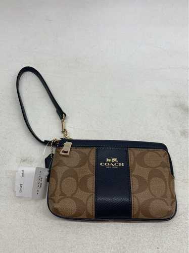 Coach Signature Brown Coated Canvas Wristlet NWT