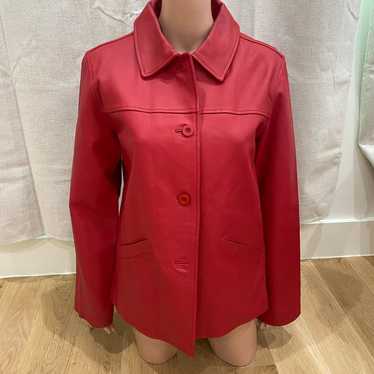 Chadwick’s Red leather jacket size M new condition - image 1