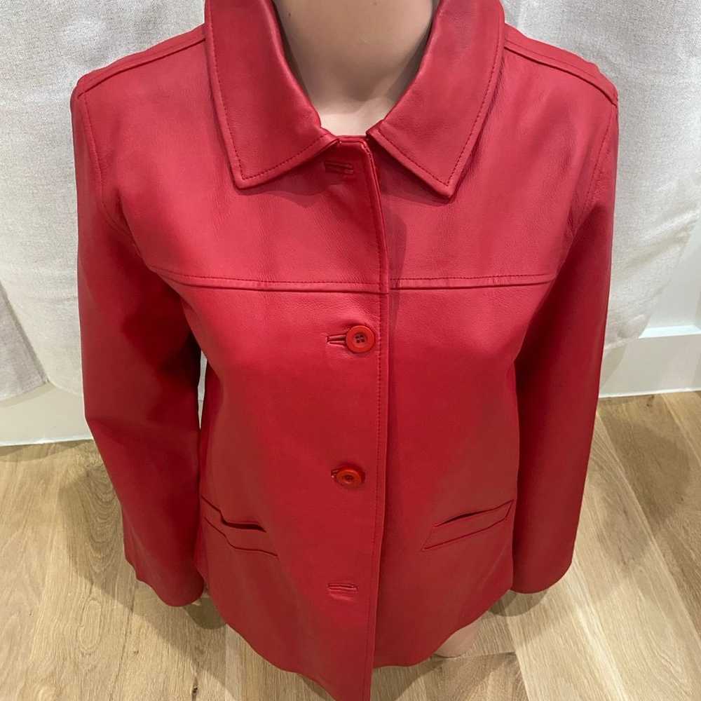 Chadwick’s Red leather jacket size M new condition - image 2