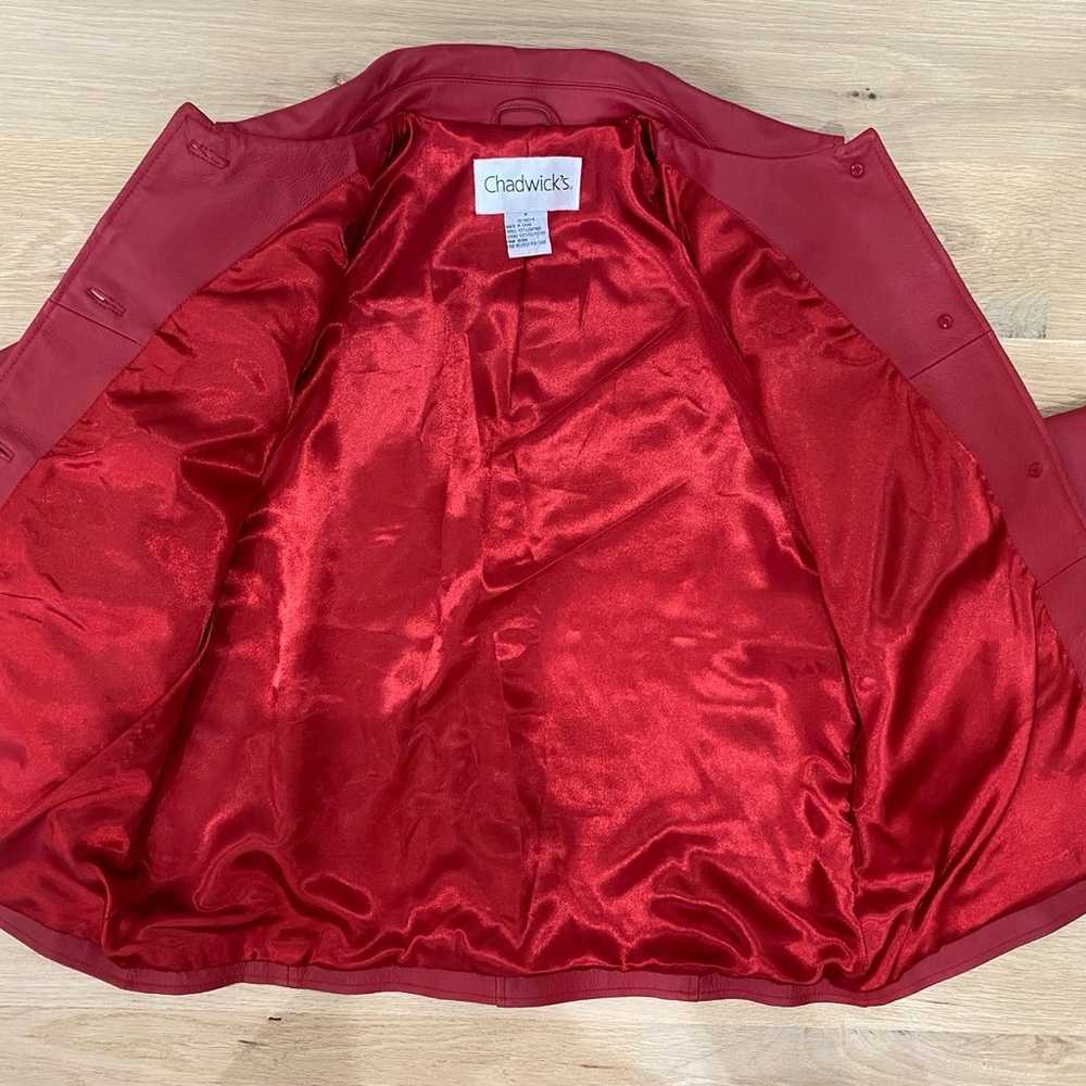 Chadwick’s Red leather jacket size M new condition - image 5