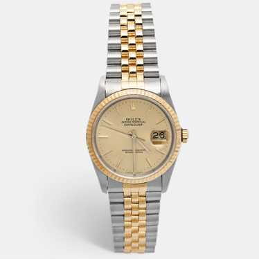 ROLEX Champagne 18k Yellow Gold Stainless Steel D… - image 1