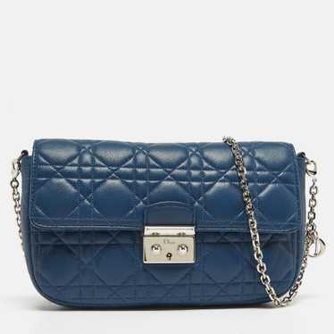DIOR Blue Cannage Leather Miss  Promenade Chain C… - image 1