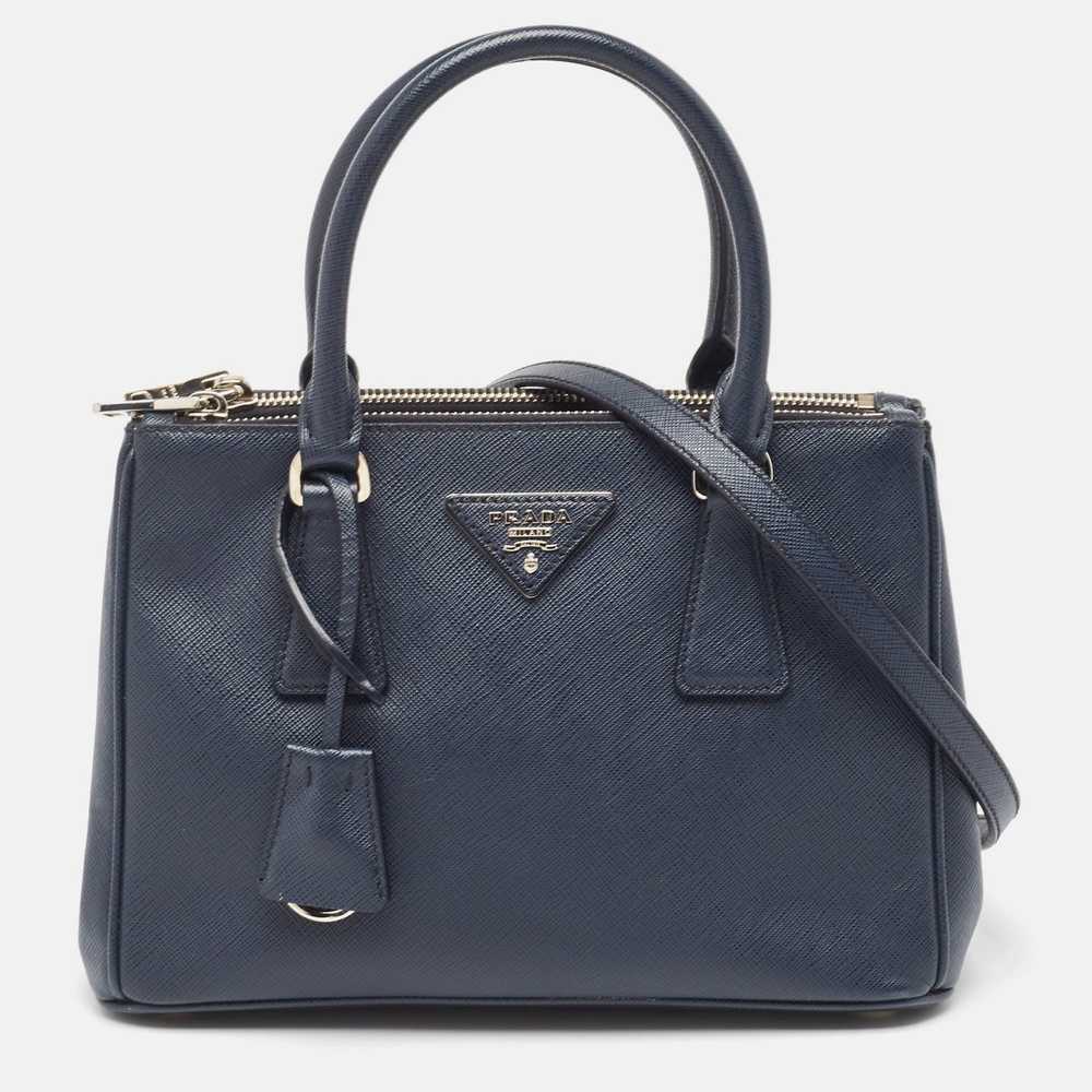 PRADA Navy Blue Saffiano Lux Leather Small Galler… - image 1