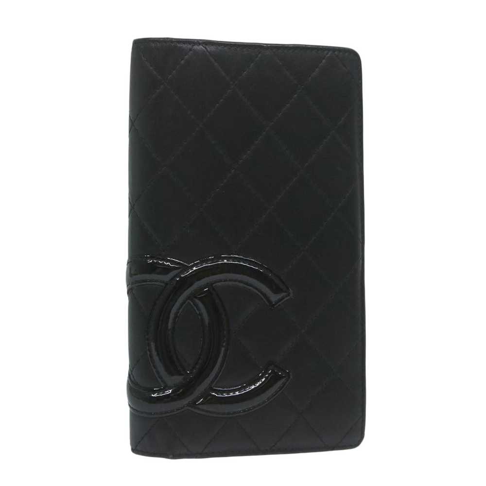 CHANEL Cambon Line Wallet Leather Black CC Auth a… - image 1