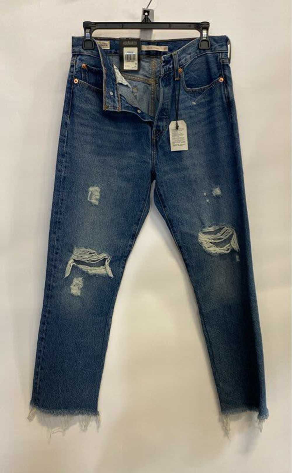 NWT Levi's Womens Blue Distressed High Rise Wedgi… - image 1