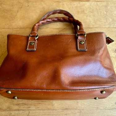 Vintage Patricia Nash Brown Distressed Leather Han