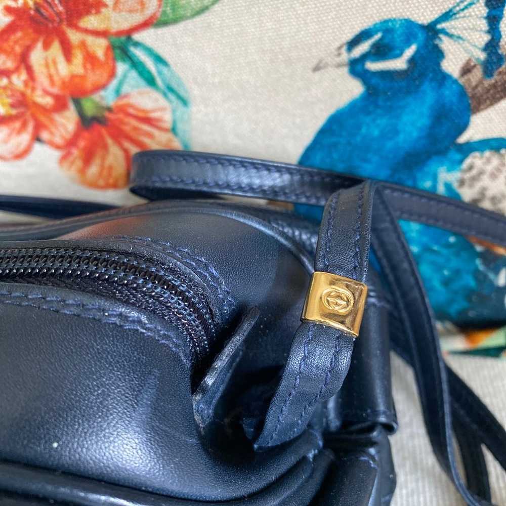 Gucci Vintage Navy Leather Crossbody Bag - image 2