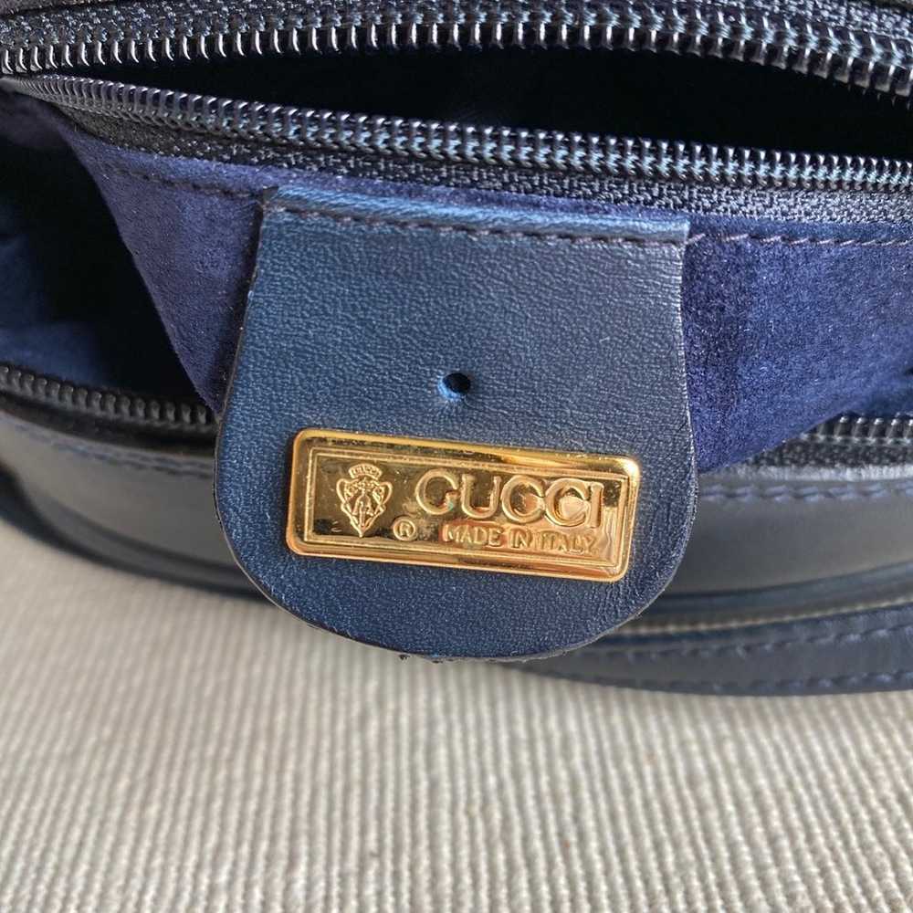 Gucci Vintage Navy Leather Crossbody Bag - image 4