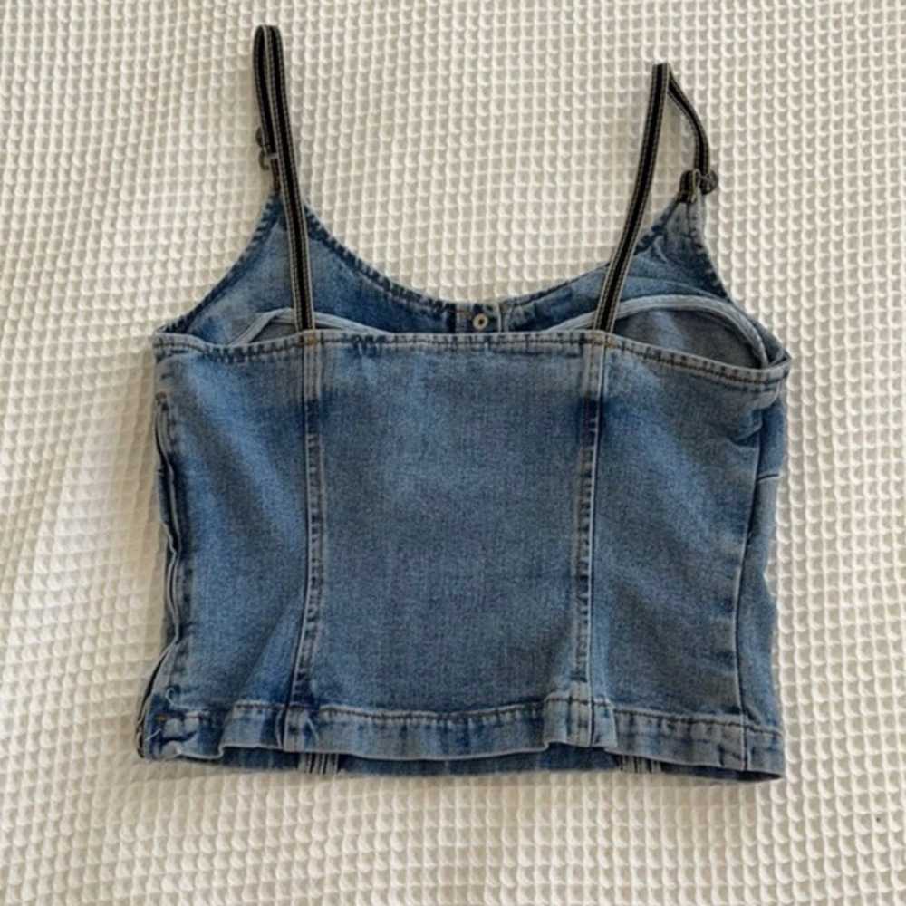 100% cotton vintage denim cropped tank - image 2