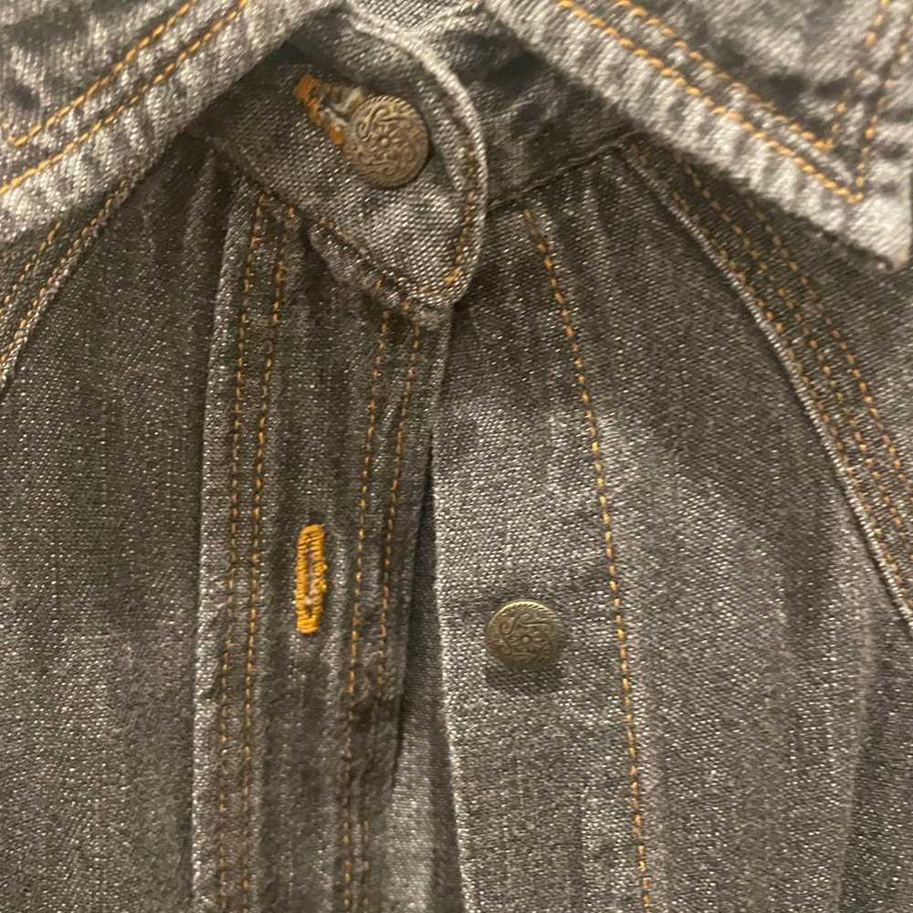 Lee Vintage Black Denim Jean Shirt - image 3