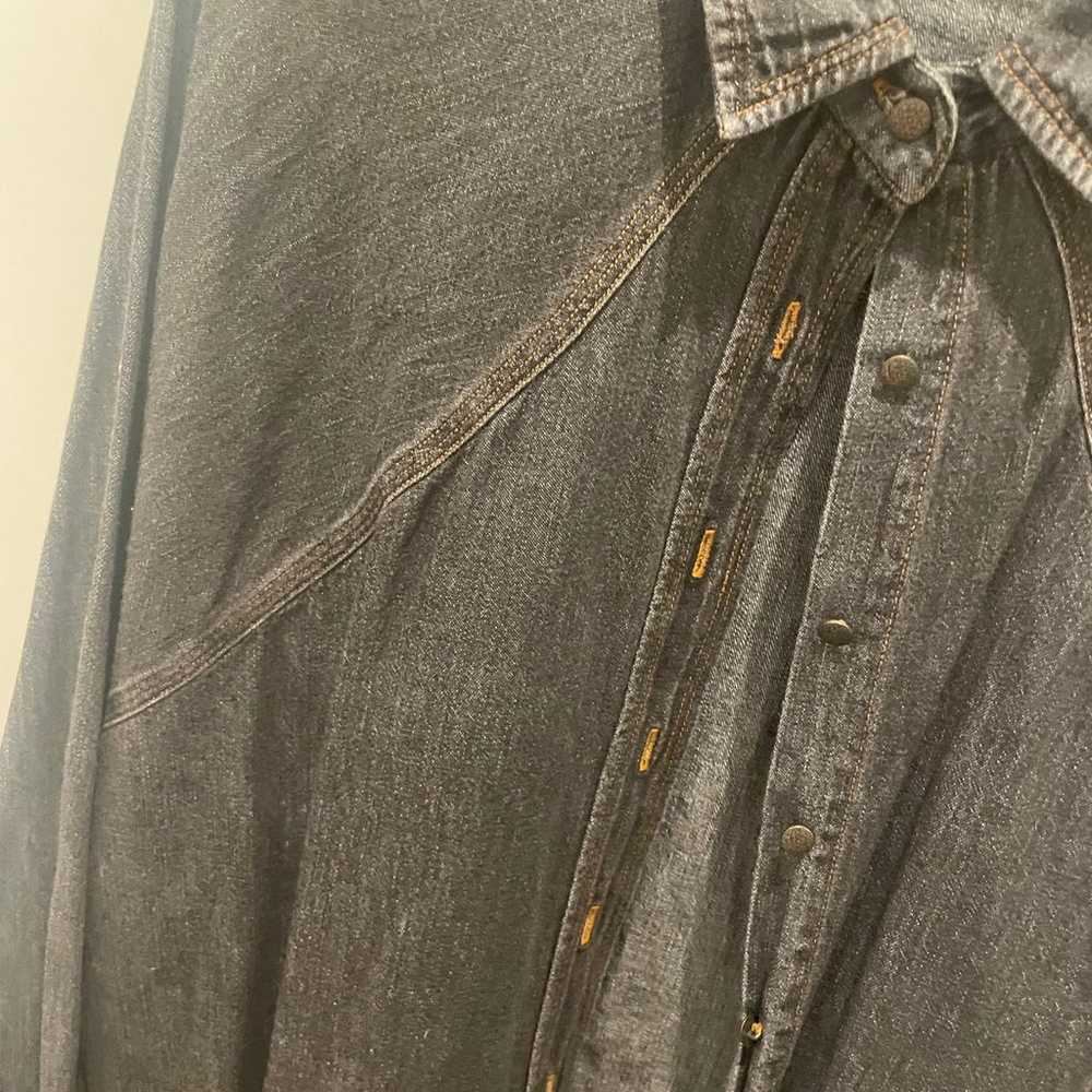 Lee Vintage Black Denim Jean Shirt - image 4