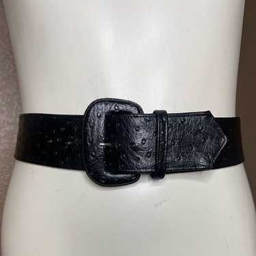 Vintage faux leather pebbled belt