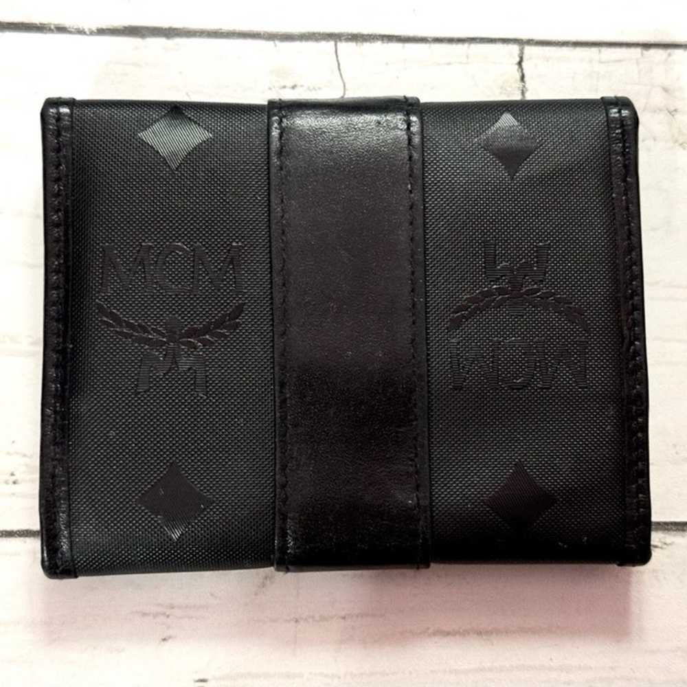 MCM Black Nylon Leather Wallet Vintage - image 4