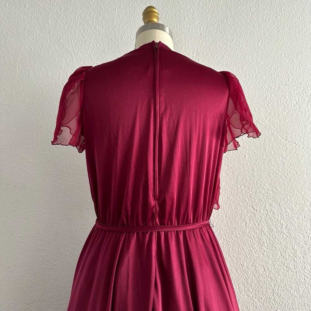 Vintage burgundy ruffle dress - image 3