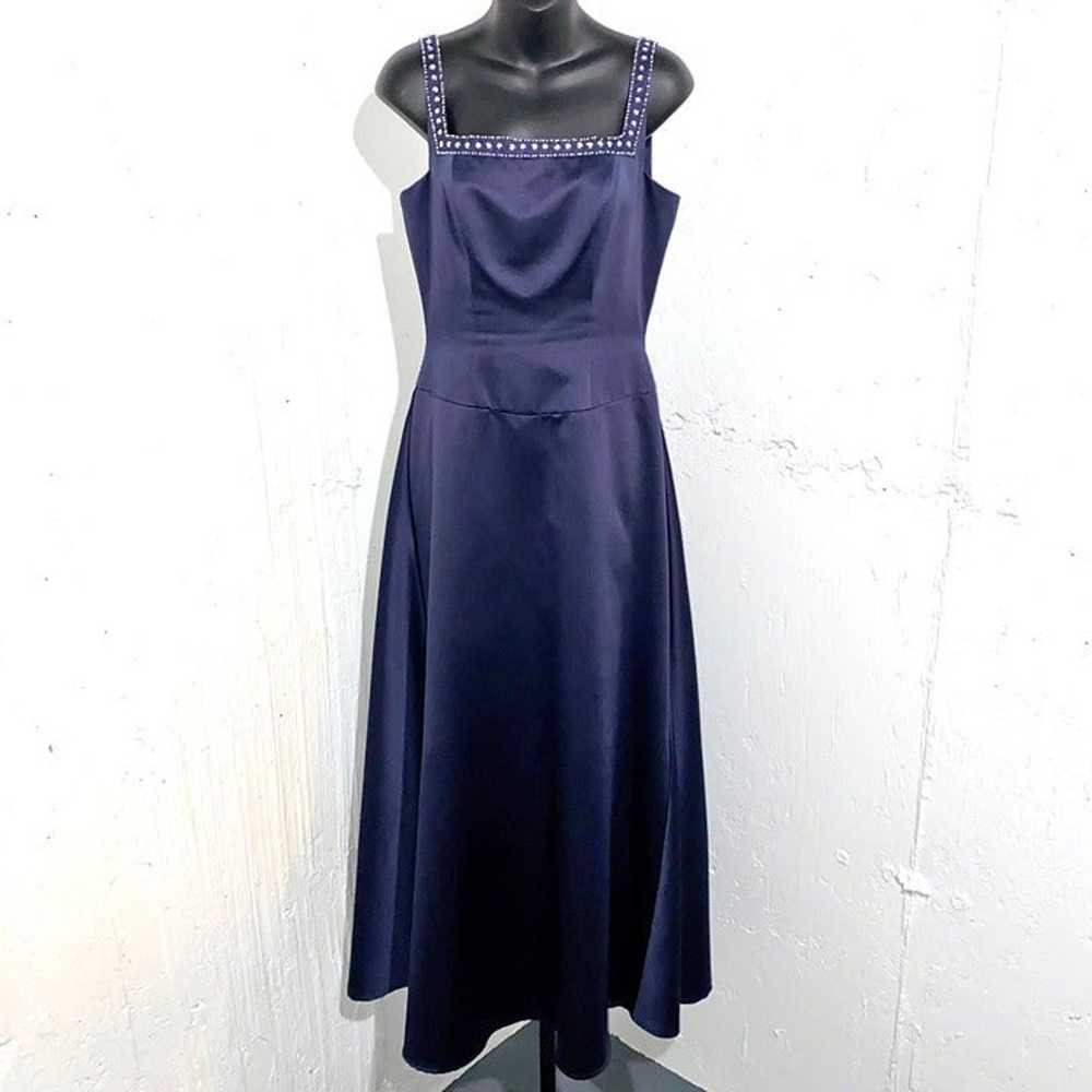Vintage B2 Brand Dark Blue Maxi Formal Dress Size… - image 1