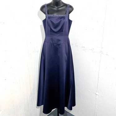 Vintage B2 Brand Dark Blue Maxi Formal Dress Size… - image 1