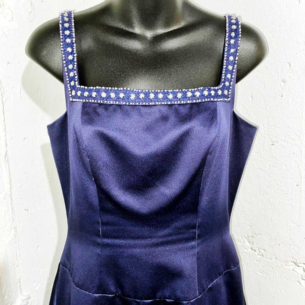 Vintage B2 Brand Dark Blue Maxi Formal Dress Size… - image 2